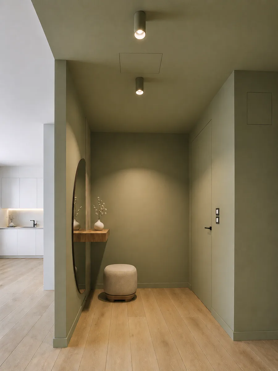 Ingresso residenziale con accesso tecnico PERMALINE integrato a soffitto